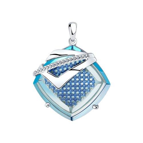 Подвеска DIAMANT ( SOKOLOV ) из черненного серебра, ситалл синт., фианит 94-330-00494-1