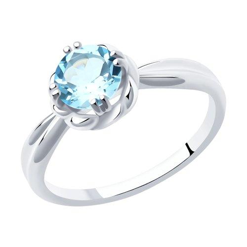 Кольцо DIAMANT ( SOKOLOV ) из черненного серебра, топаз 94-310-00631-1 размеры - 16,5 17 17,5 18 18,5 19