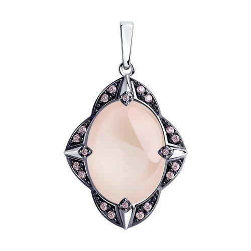 Подвеска DIAMANT ( SOKOLOV ) из черненного серебра, фианит , кварц 94-330-00964-1