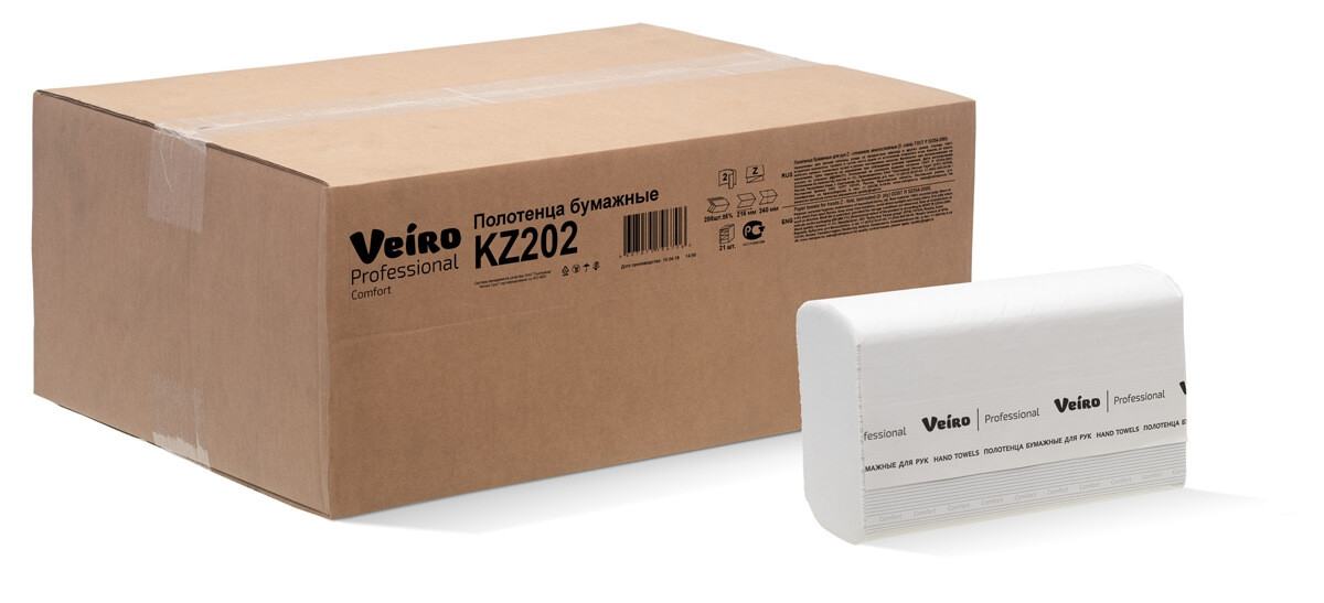 KZ202 Veiro Comfort бумажные полотенца в пачках производства Veiro Professional - фото 4 - id-p93649184