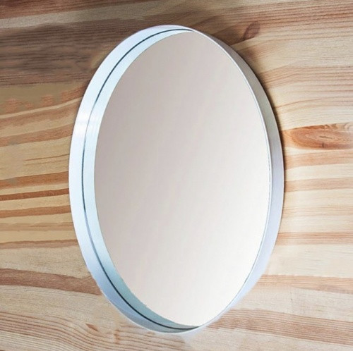 Круглое зеркало в белой металлической раме d 800 мм