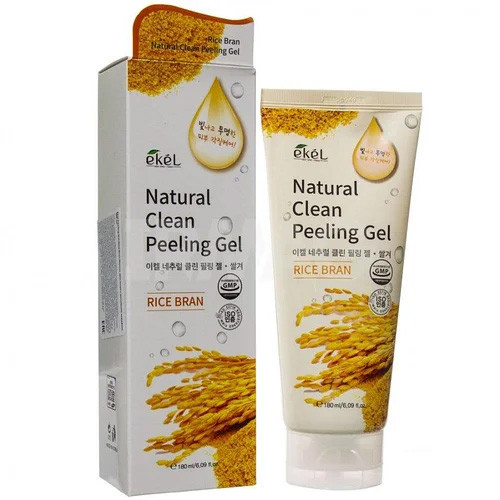Ekel Rice Bran Natural Clean Peeling Gel, 100мл - Пилинг-гель (скатка) для лица с экстрактом коричневого риса - фото 1 - id-p93657180