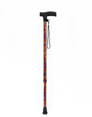 Трость телескопическая с цветной стойкой "Майская ночь" с прямой пластмассовой ручкой ТР1 (ПР)