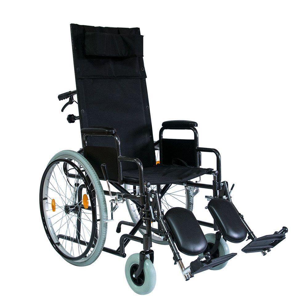 Коляска инвалидная Мега-Оптим 514 А (ширина 41 см, литые задние колеса) с регулируемой спинкой - фото 1 - id-p93721139