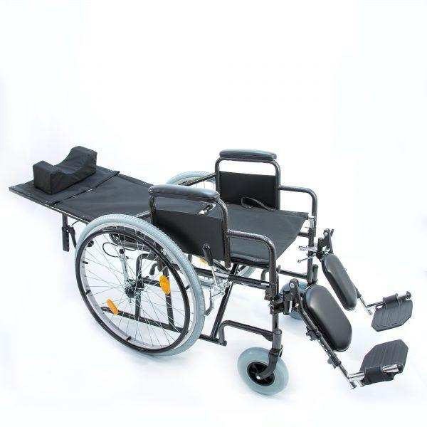 Коляска инвалидная Мега-Оптим 514 А (ширина 41 см, литые задние колеса) с регулируемой спинкой - фото 2 - id-p93721139