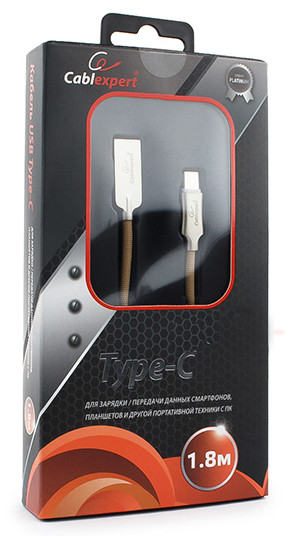 Кабель USB Type A, Type C, 1.8м, Cablexpert CC-P-USBC02Gd-1.8M, золото - фото 2 - id-p93721981