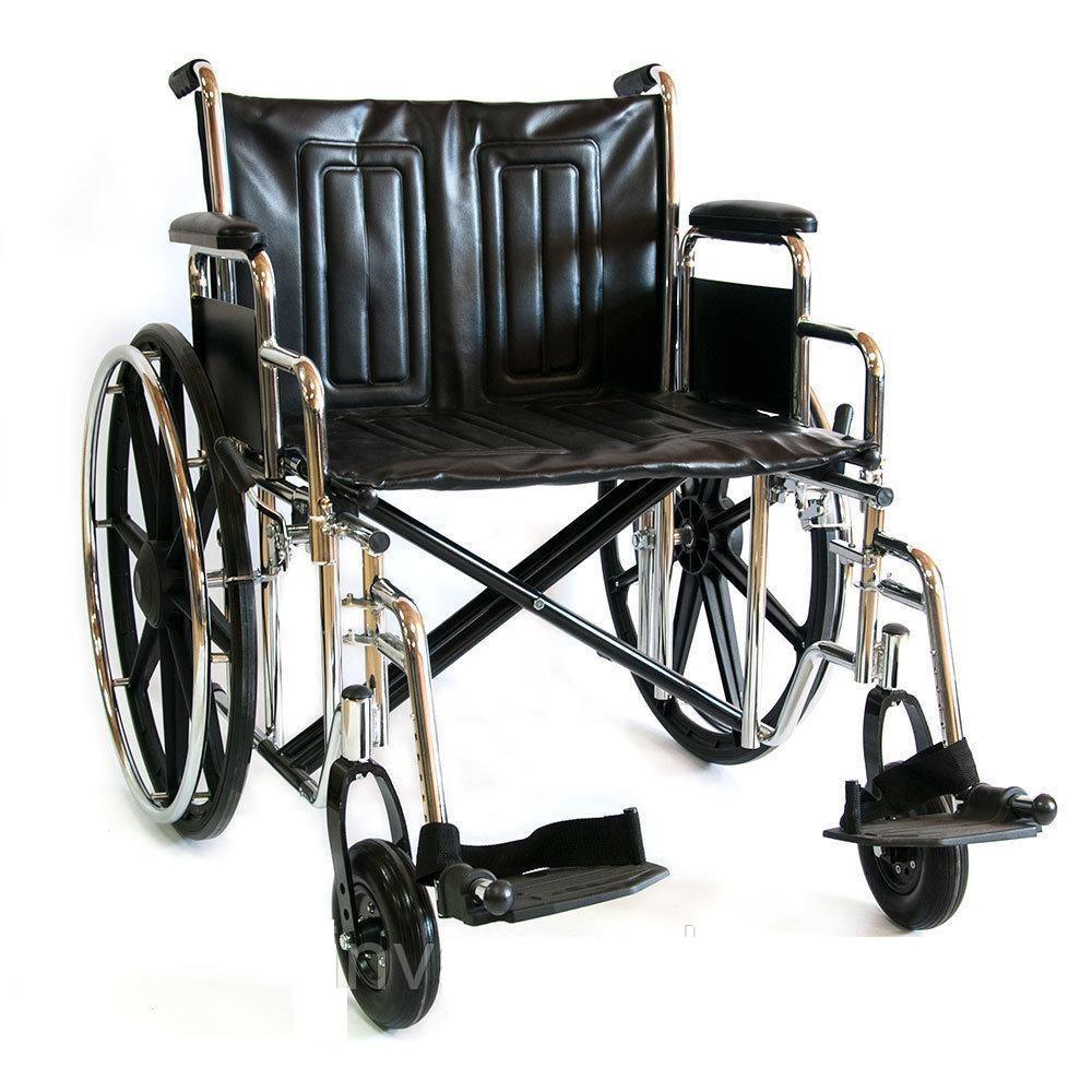 Инвалидная коляска Мега-Оптим 711AE, кожзам, литые задние колеса 711AE литые, 610 - фото 1 - id-p93727037