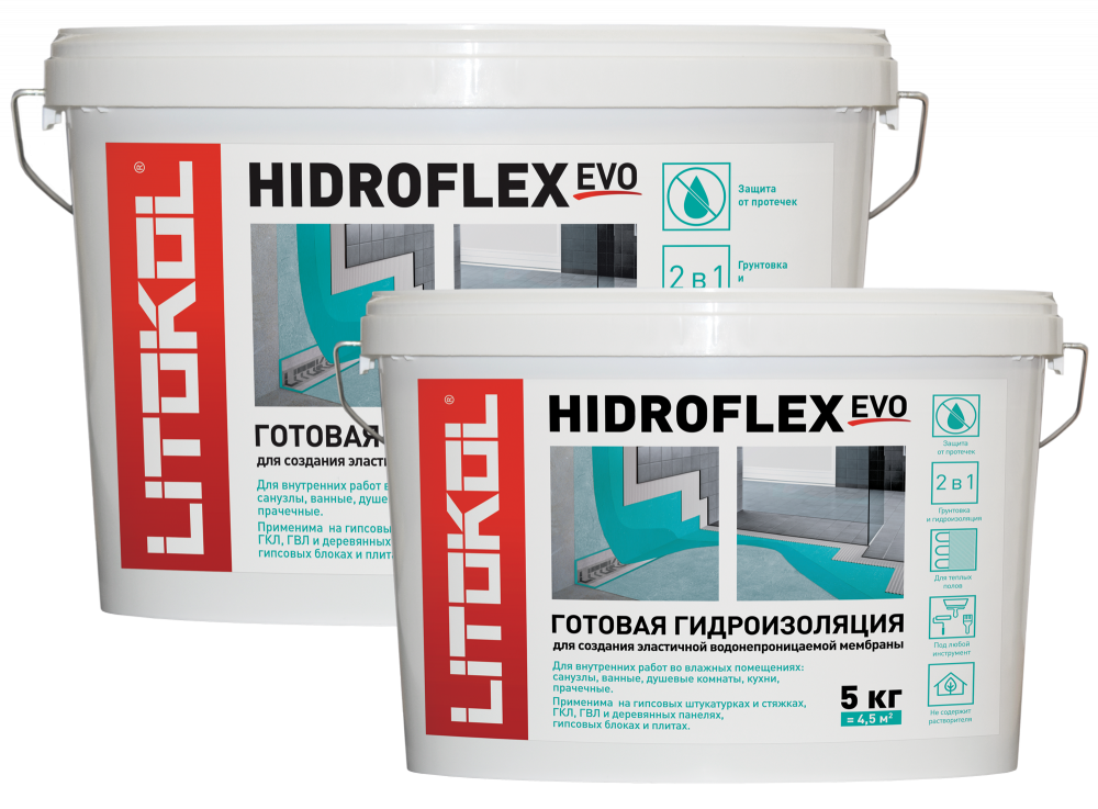 HIDROFLEX-гидроизол. мастика (5kg bucket)
