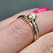 Золотое кольцо с бриллиантами 0.52Сt SI2/K, VG - Cut, фото 8