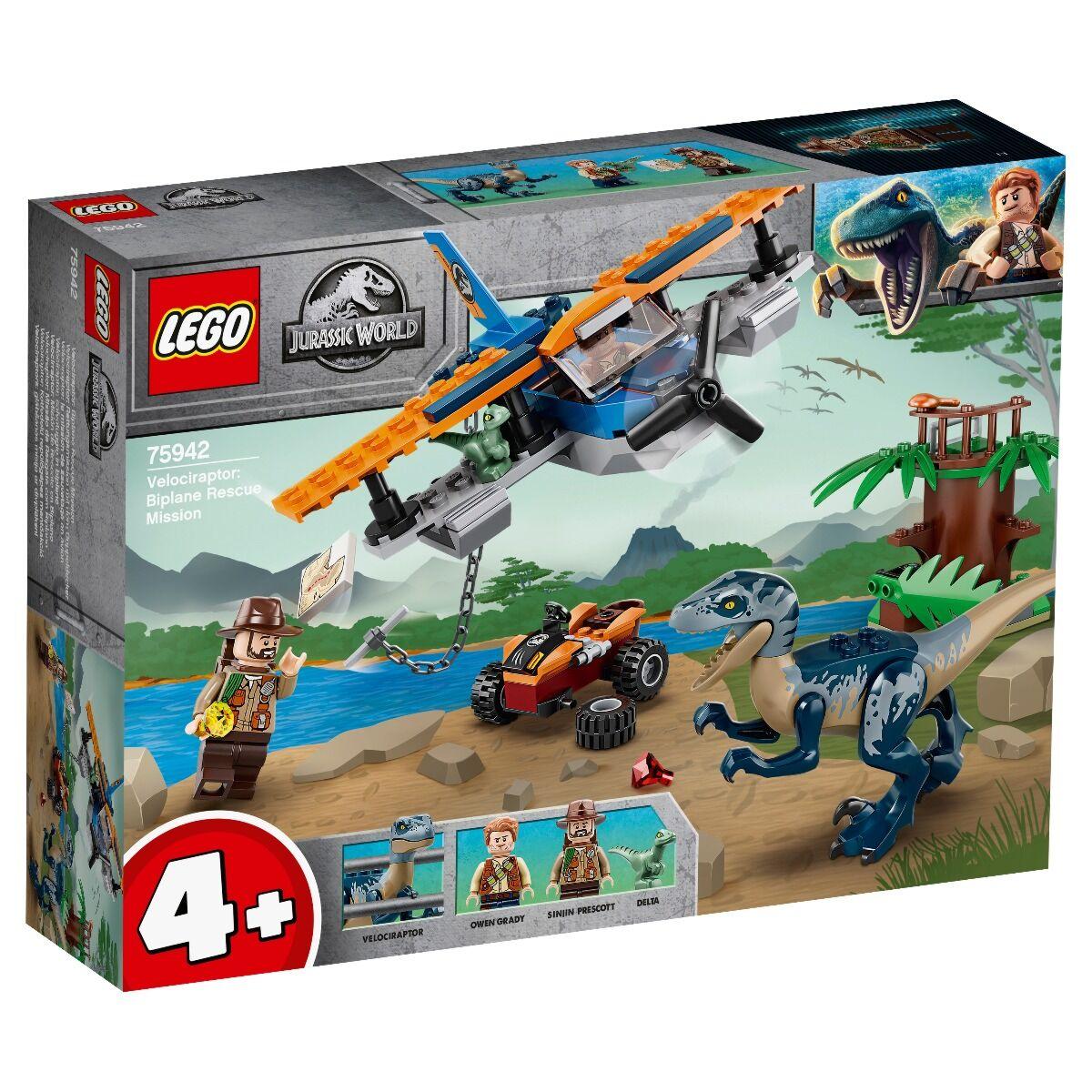 Lego Велоцираптор cпасение на биплане Jurassic World