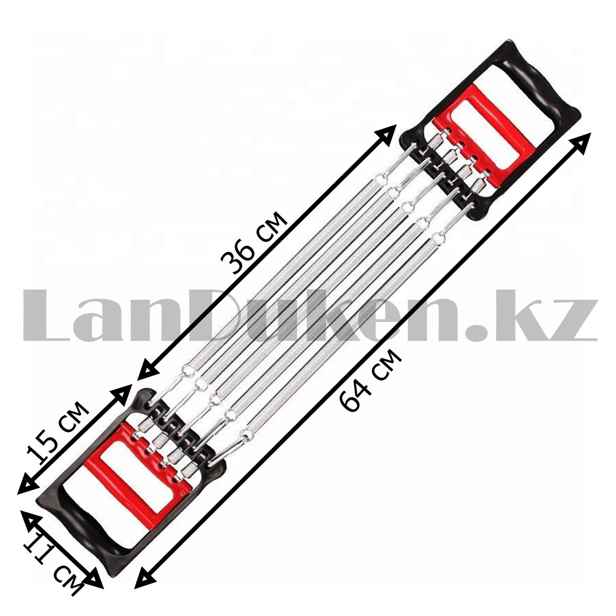 Эспандер для мышц плечей и груди преса и спины с пластиковыми ручками красно-черный - фото 3 - id-p93753497