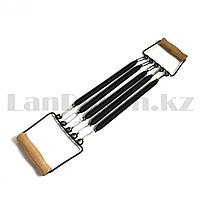 Эспандер для мышц плечей и груди пружинный с деревянными ручками
