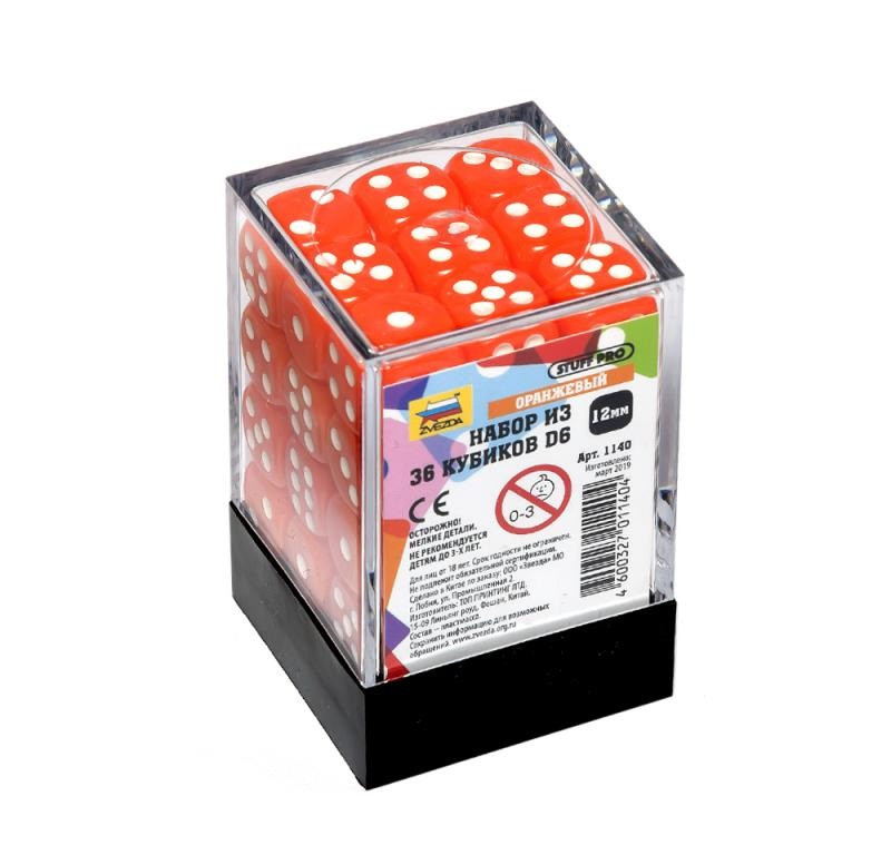 Набор из 36 кубиков D6 (оранжевый), фото 1
