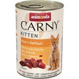 Animonda 400г Kitten с говядиной и домашней птицей Консервы для котят Carny Beef + Poultry