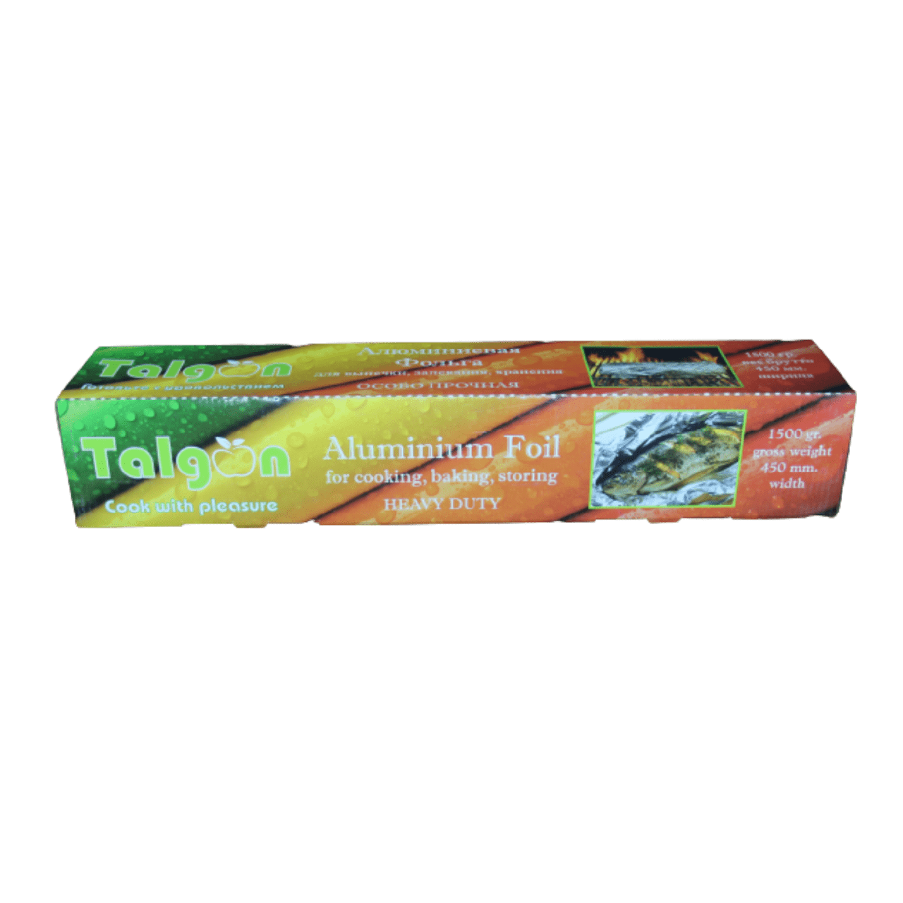 Фольга Talgon 45*150 14мкм 1500гр в КОРОБКЕ с ножом