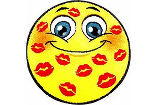 Детский коврик 0,80 х 0,80 Круглый 11085/150 Смайлик поцелуй