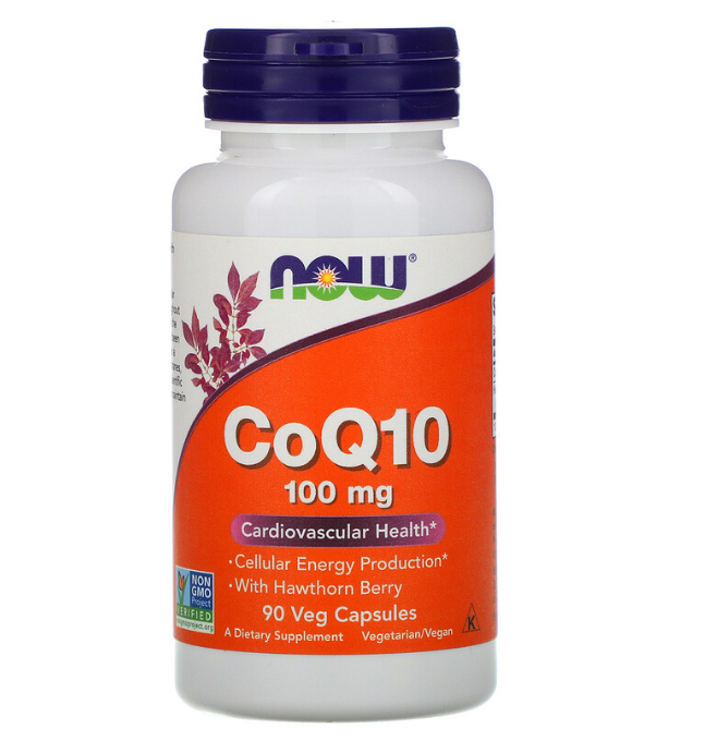 Now Foods, CoQ10 с ягодами боярышника, 100 мг, 90 растительных капсул