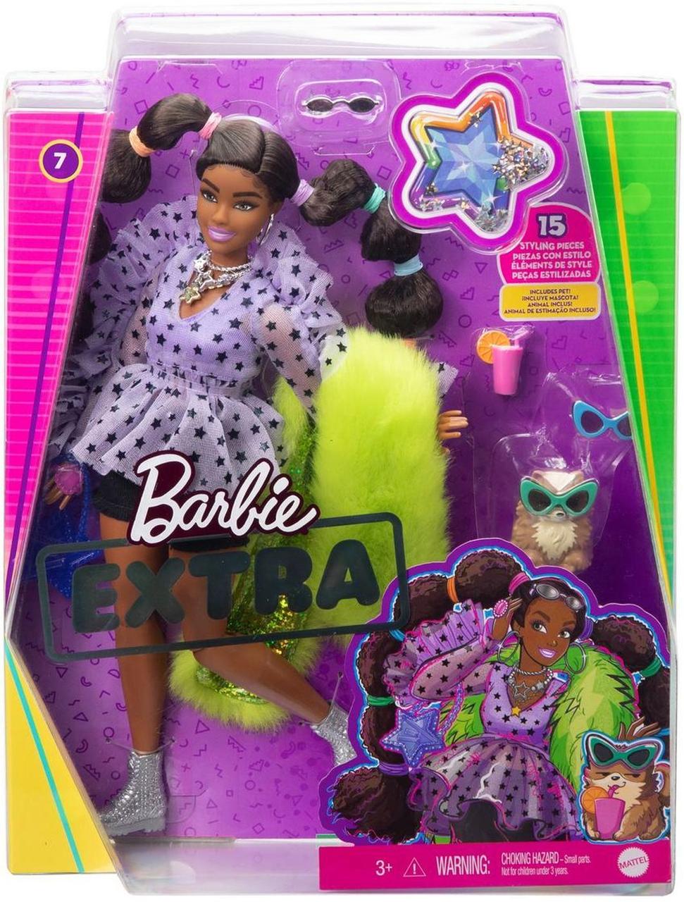 Barbie Экстра Модная Кукла с переплетенными резинками хвостиками №7, Барби - фото 6 - id-p93775201