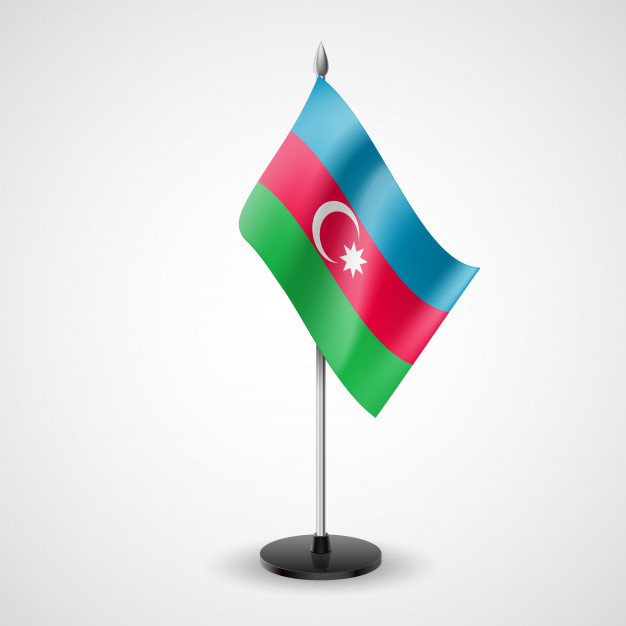 Государственный флаг Республики Азербайджан, размер: 15х22 см, материал: атлас. Печать с двух сторон. - фото 1 - id-p93788942