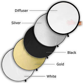 Отражатель (лайт - диск) 80 см 7 в 1 - золото, серебро, белый, чёрный, рассеиватель, фото 2