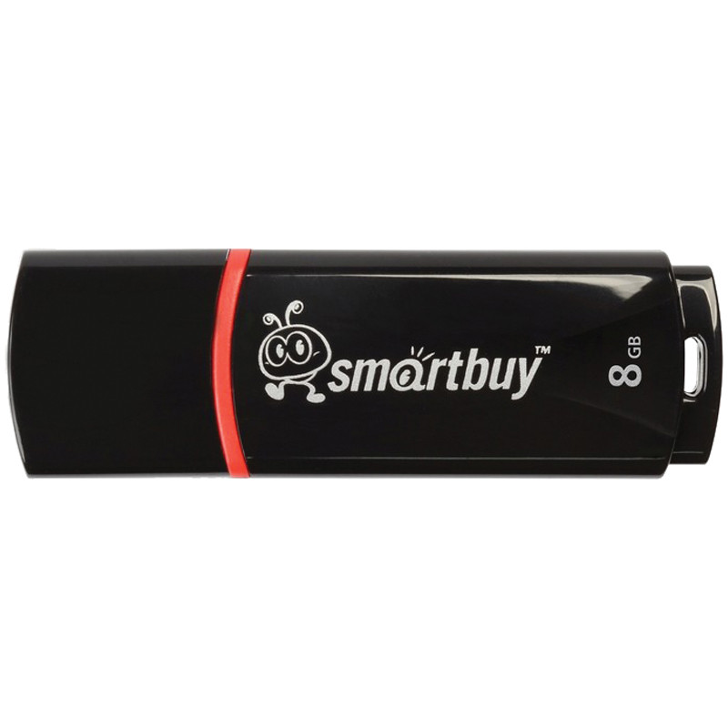 Память Smart Buy "Crown" 8GB, USB 2.0 Flash Drive, черный - фото 1 - id-p93792738