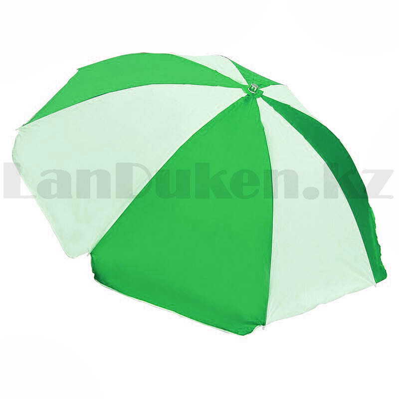 Зонт-тент складной пляжный торговый круглый диаметр 260 см зелено белый - фото 3 - id-p93806426