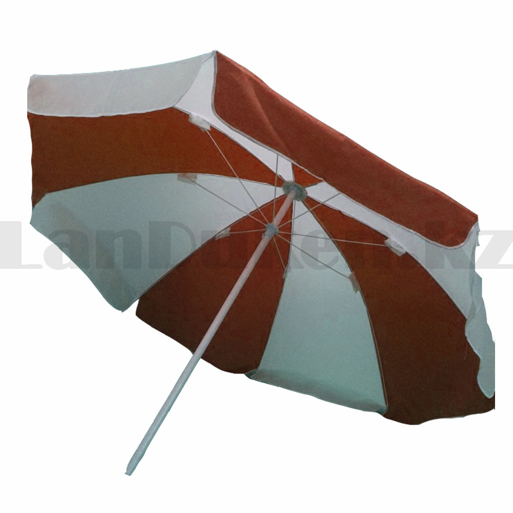 Зонт-тент складной пляжный торговый круглый диаметр 260 см красно белый - фото 4 - id-p93806435