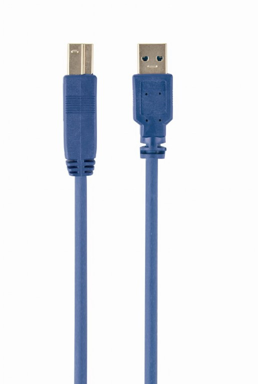 Кабель USB Type A-B, Cablexpert CCP-USB3-AMBM-10 голубой - фото 1 - id-p93806476