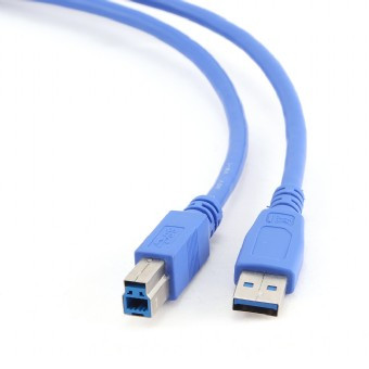 Кабель USB Type A-B, Cablexpert CCP-USB3-AMBM-10 голубой - фото 2 - id-p93806476