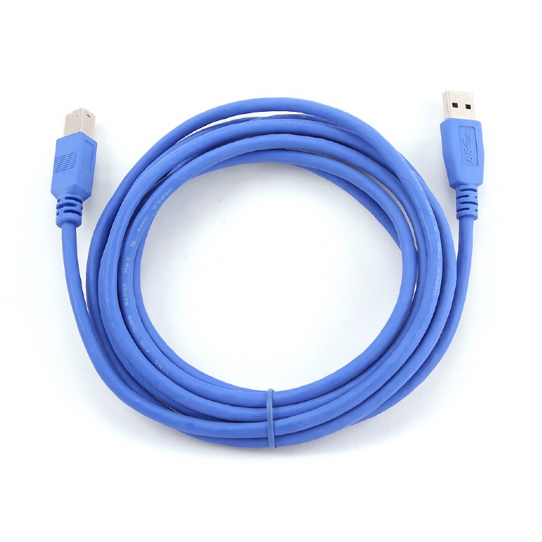 Кабель USB Type A-B, Cablexpert CCP-USB3-AMBM-10 голубой - фото 3 - id-p93806476