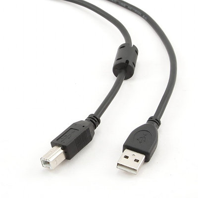 Кабель USB Type A-B, Cablexpert CCF-USB2-AMBM-15 черный