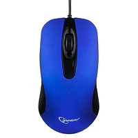 Мышь Gembird MOP-400-B, USB, синий, бесшумный клик, 2 кнопки, 1000 DPI, soft-touch, 1.45м, блистер