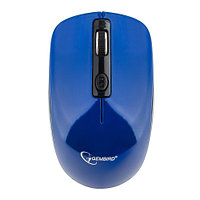 Мышь беспроводная Gembird MUSW-400-B, 2.4ГГц, синий, бесшумный клик, 3 кнопки, 1600 DPI, батарейки,