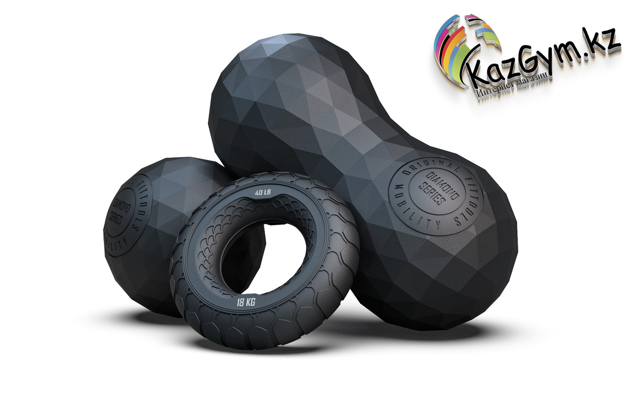 Набор из двух массажных мячей с кистевым эспандером чёрный FT-SM3ST-B - фото 1 - id-p93812814