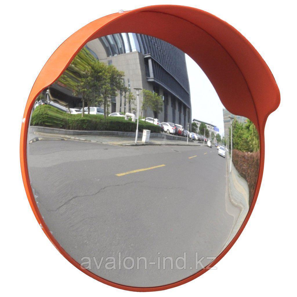 Зеркало сферическое (800 диаметр) с козырьком (уличное), в комплекте с кронштейном для крепления - фото 1 - id-p93819749