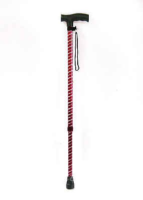 Трость телескопическая Мега-Оптим с блестящей стойкой "Спираль" бордовая, ручка УПС "Затвор" ТР1 (ПР) 740-965