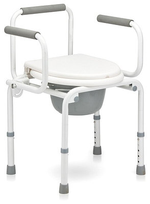 Стул с санитарным оснащением складной, с откидными подлокотниками FS 813