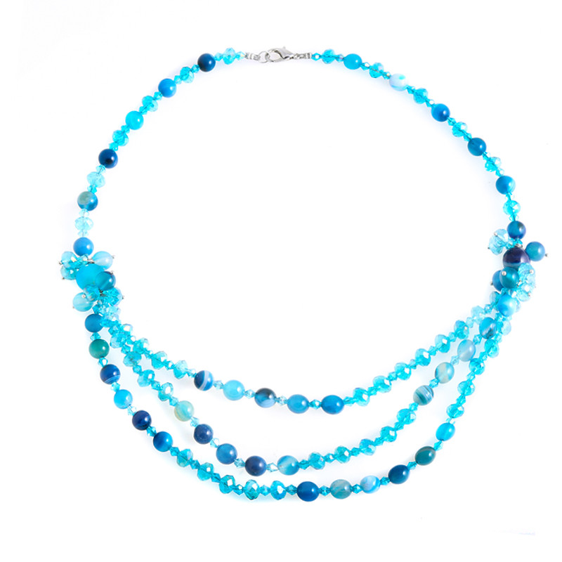 Бусы серебро без покрытия, агат F02T-JQ15-50cm размеры - 50