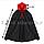 Накидка плащ Дракула с красным воротником для Хэллоуина 70 см черного цвета, фото 2
