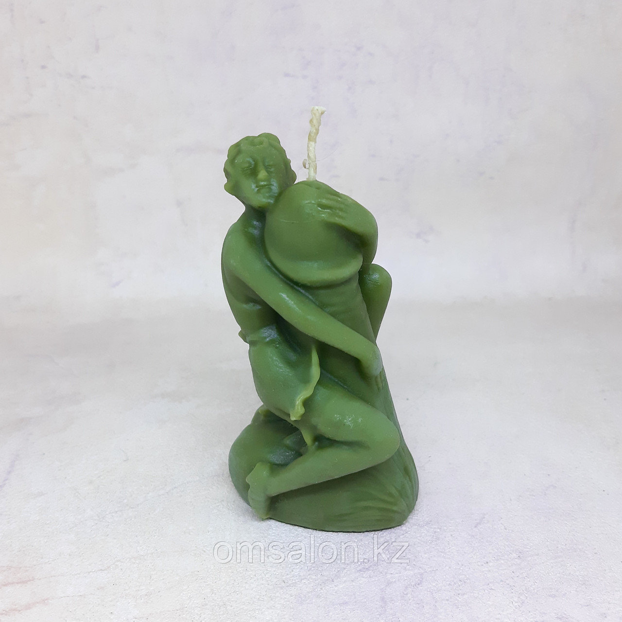 Свеча восковая на изобилие в деньгах (зеленая), 10см, фото 1