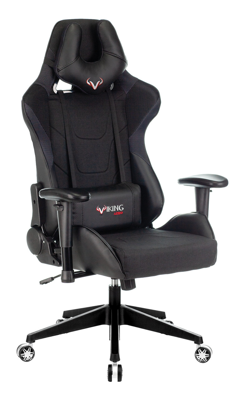 Кресло игровое Zombie VIKING 4 AERO черный искусст.кожа/ткань с подголов. крестовина пласт.
