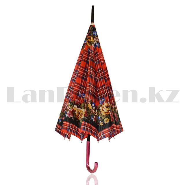 зонт с узором красный полуавтомат zont s uzorom krasnyj poluavtomat