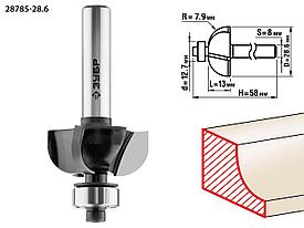 Фреза кромочная калевочная №2, ЗУБР 28,6x13мм, радиус 7.9мм