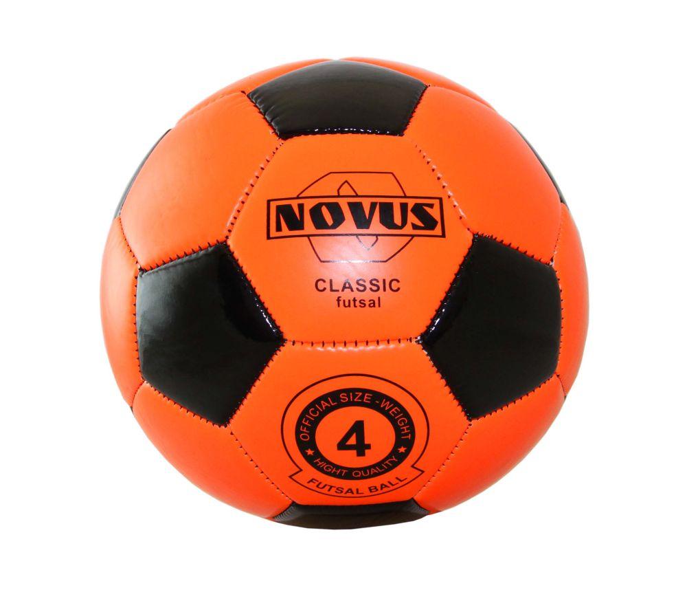 Мяч футбольный Novus CLASSIC FUTSAL, PVC foam оранж/чёрн,р.4,м/ш - фото 1 - id-p87796422