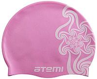 Шапочка для плавания Atemi,силикон, розовая (кружево),дет., PSC302