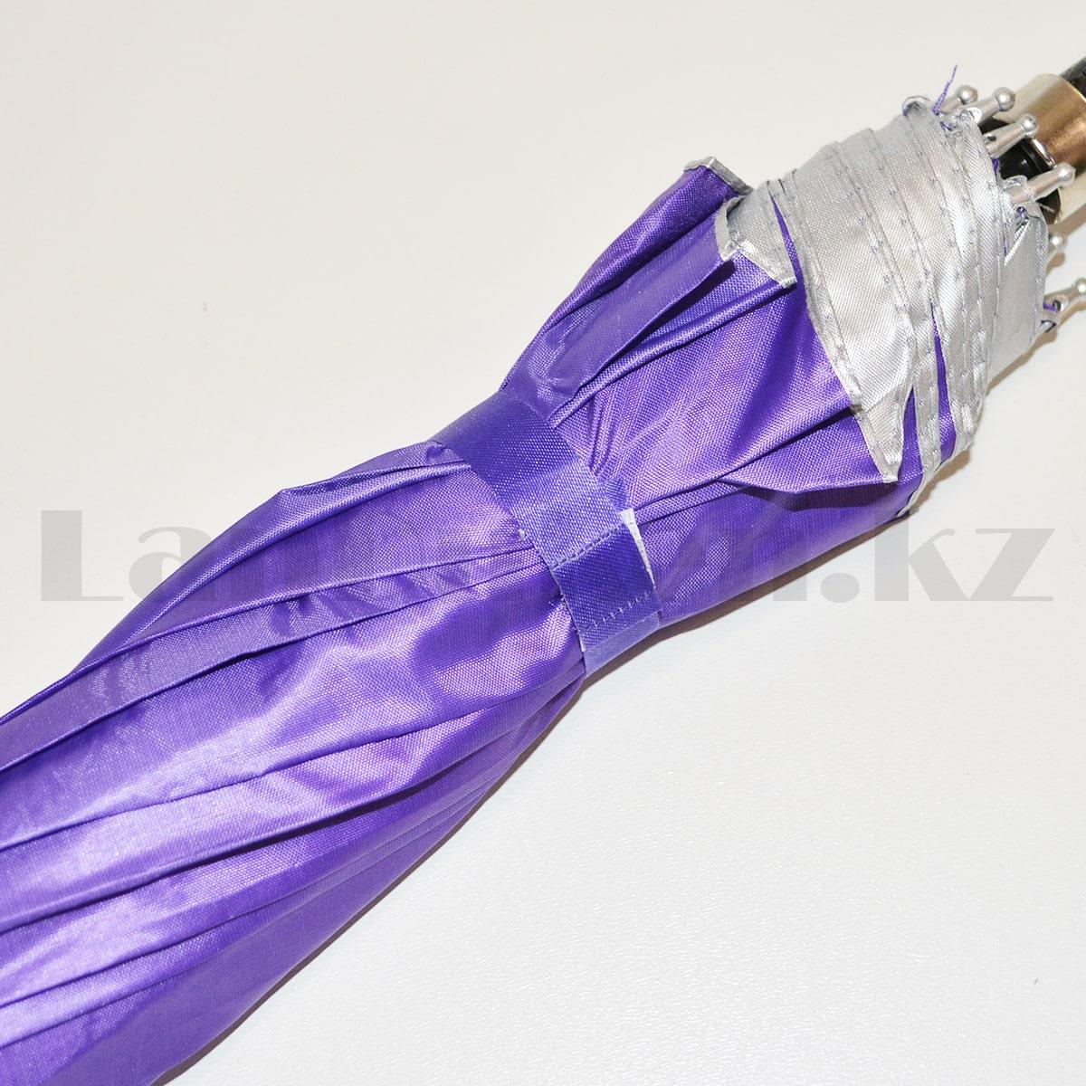 Зонт полуавтомат однотонный фиолетовый - фото 7 - id-p93863800