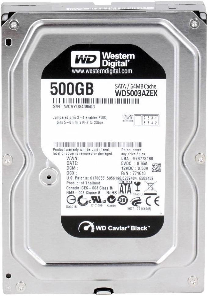 HDD 500 Gb WD Black, 2.5", 64Mb, 7200rpm, Serial ATA-III, for NB