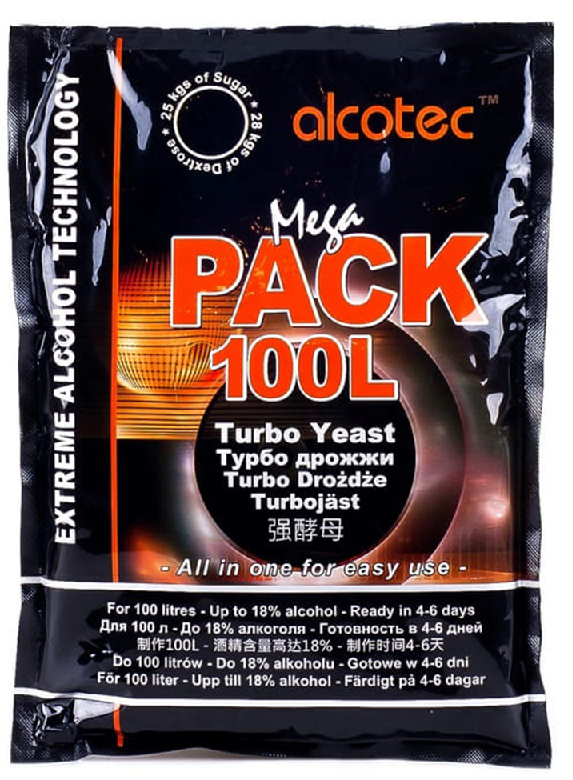 Турбо-дрожжи Alcotec MegaPack Turbo 100L, 360 г
