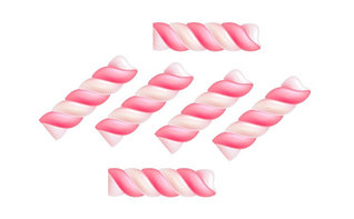 Суфле Маршмеллоу "Косичка короткая бело розовая" 550гр /Турция/