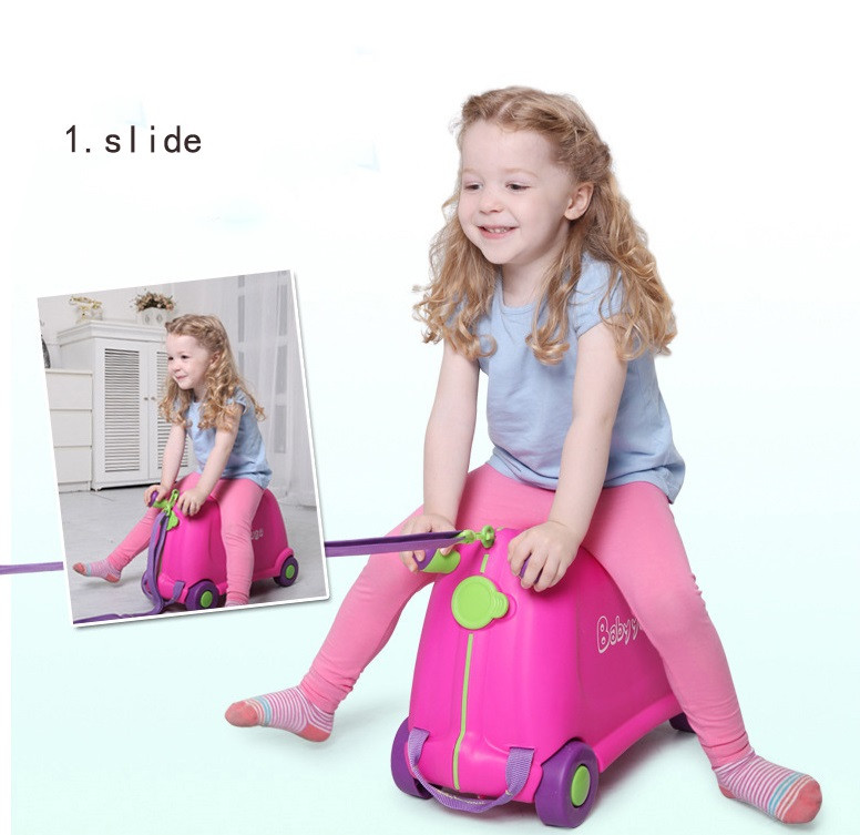 Детский чемодан Baby yuga на колесиках розовый - фото 1 - id-p93873006